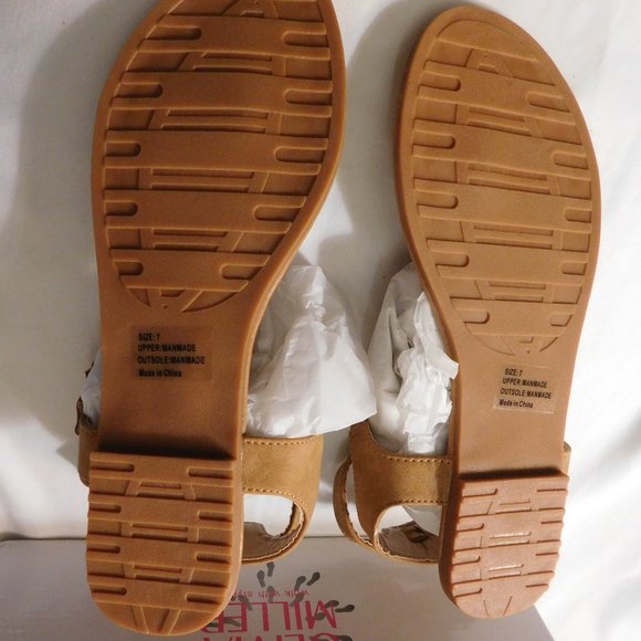 Olivia Miller Sandals Size 7 Cognac New in Box - Picture 4 of 6